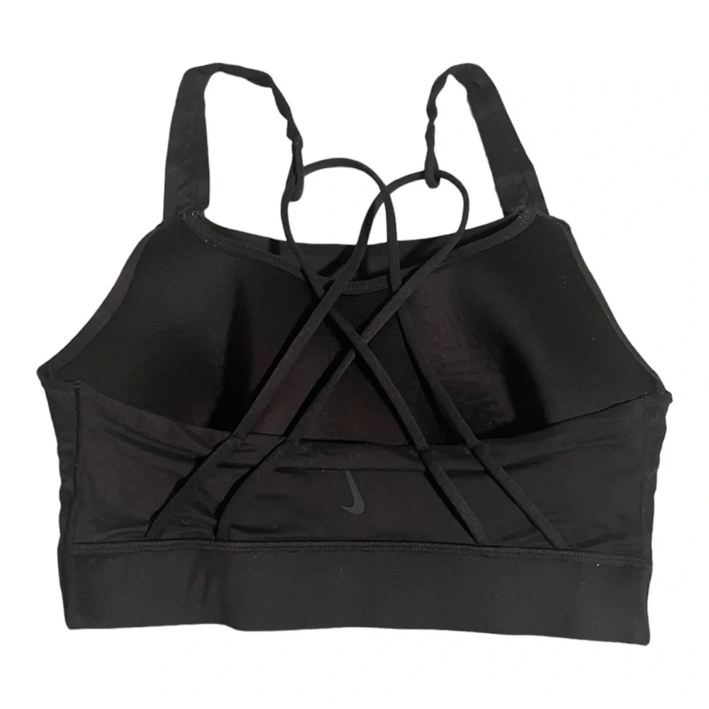 Nike Swoosh Luxe strappy back padded sports bra Size Small Black - Picture 3 of 4